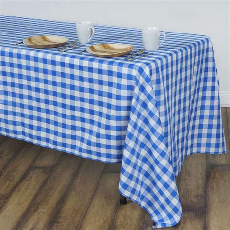 blue and white checkered tablecloths|blue checkered tablecloth cotton polyester.